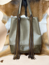 Load image into Gallery viewer, Basil & Olive Fringe Tote