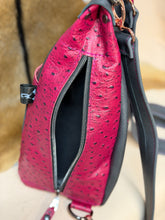 Load image into Gallery viewer, Pink Ostrich/Grey Backpack
