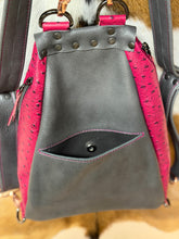 Load image into Gallery viewer, Pink Ostrich/Grey Backpack
