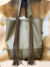 Load image into Gallery viewer, Basil &amp; Olive Fringe Tote
