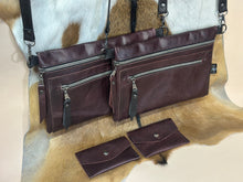 Load image into Gallery viewer, Burgundy Double Zip &amp; Card Envelope
