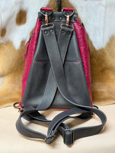 Load image into Gallery viewer, Pink Ostrich/Grey Backpack
