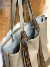 Load image into Gallery viewer, Basil &amp; Olive Fringe Tote
