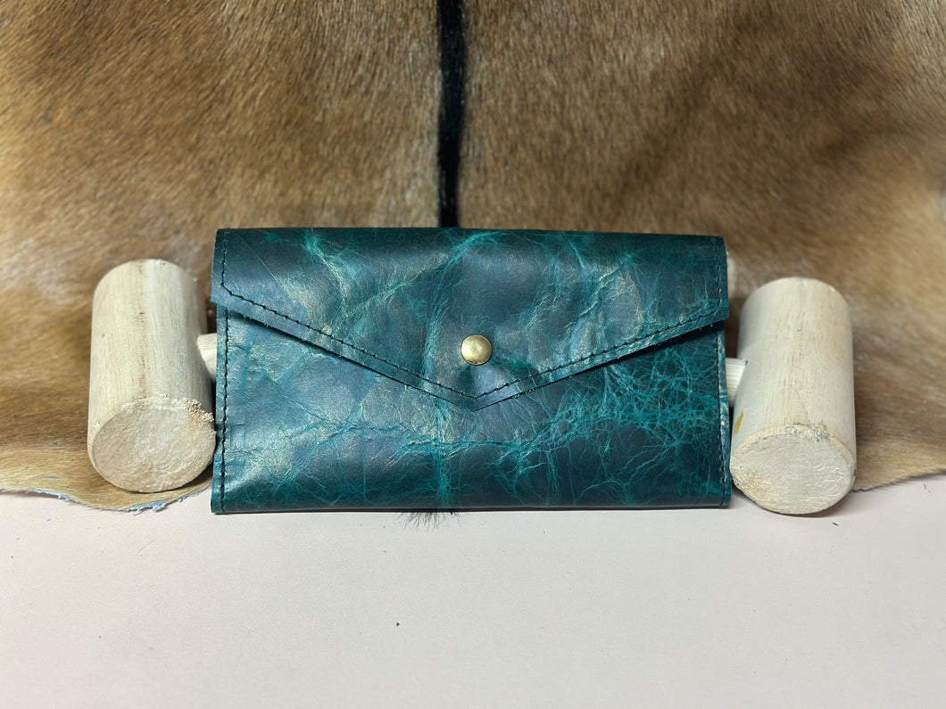 Teal Distressed Wallet